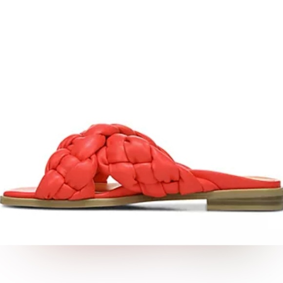 Vionic Braided Cross Strap Slides Kalina color Poppy size 11 - Picture 2 of 7